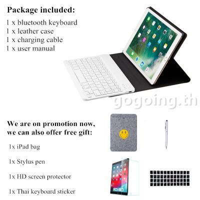 Leather Cover with Bluetooth Keyboard Pen Slot For 9.7 2017 2018 Air1 Air2 Air3 10.2 7th Gen Pro 9.7 10.5