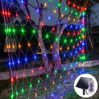 3x2M Solar Net String Lights Christmas Holiday Lights Outdoor Garden Light Garland For Xmas Tree Backyard Wedding Party Decor