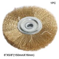 GJPJ-1pc Wire Wheel Brush 4"6" Hole 10mm 16mm Flat Type For Bench Grinder Polishing Abrasive Tool For Metal Derust Wood Deburring