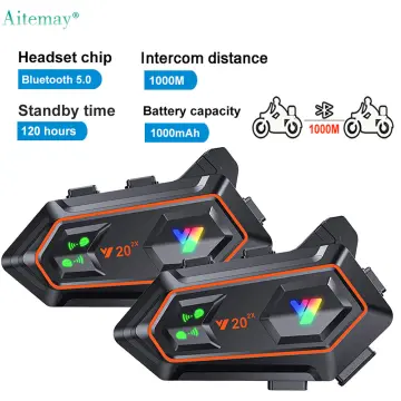 1/2Pcs E1 Bluetooth Motorcycle Helmet Intercom Headset intercomunicador Moto  Interphone Wireless Handsfree Call For 2 Rider - AliExpress