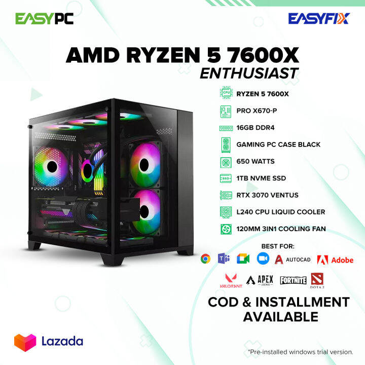 EasyPC | Easy Build RYZEN 5 7600 / X670-B650 / RTX 3070 / 16GB / 1TB ...