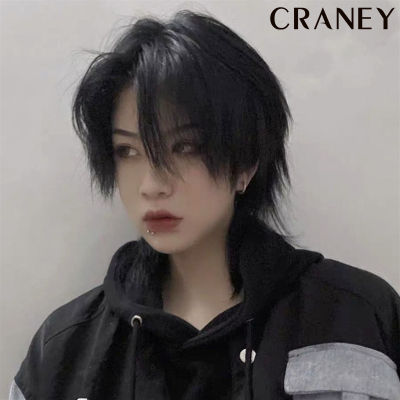 Craney Black Short Wig Extension Wolf Tail Wig Men And Women Natural Short Wig Headgear Extension