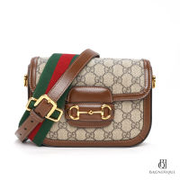 GUCCI HORSEBIT 1955 MINI BROWN GG SUPREME MONOGRAM GHW