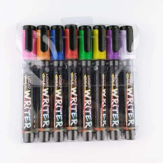 8pc Liquid Chalk (Waterbased Erasable) for Glass/Window/Blackboard