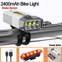 3LED Mini Usb Rechargeable Bike Front Light 2400mAh Mountain Bicycle Lamp Super Bright Bike Headlights Flashlight As Power Bank Medicine  First Aid St