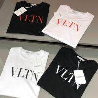 "Short-sleeved" Valentino 21 new classic letter valentinoˉT-shirt short-sleeved star with cotton T-shirt matching clothes