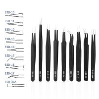 【】 zsdcpt KALAIDUN 9 pcs ESD Tweezers Tools Kit Precision Anti-static Tweezers Set Stainless Steel Tweezers hand tools Repairing tools