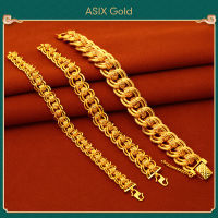 ASIX GOLD สร้อยข้อมือลูกปัดนำโชคสำหรับผู้ชายทอง 24K สร้อยข้อมือผู้ชายเท่ ไม่ดำ ไม่ลอก