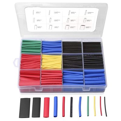560PCS Heat Shrink Tubing, Electrical Wire Cable Wrap Assortment Electric Insulation Heat Shrink Tube Kit with Box