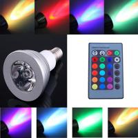 ไฟ E27สีคริสต์มาสแบบไร้สายเปลี่ยนสีได้16แบบ B22 RGB LED E26สี GU10พร้อมหลอดไฟ GU5.3 E14 MR16หลอดไฟระยะไกล6 W