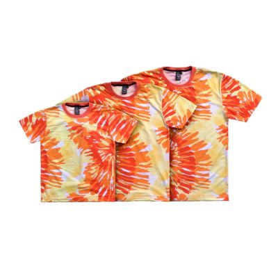 MiinShop เสื้อผู้ชาย เสื้อผ้าผู้ชายเท่ๆ F010 - เสื้อลายมัดย้อม สีส้ม เสื้อผู้ชายสไตร์เกาหลี