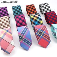 Fashion Plaid Tie For Men Women Colorful Skinny Cotton Necktie For Wedding Bussiness Casual Mans Neckties Suits Flower Cravat Ties