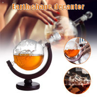 RET Globe Decanter With Engraved Ball Glass For Liquor Whiskey Bourbon With 2 Glasses