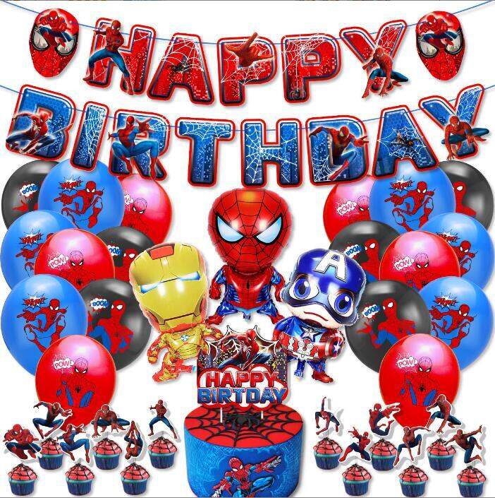 Spider Man Theme Birthday Party Decoration set Peter Parker Birthday ...