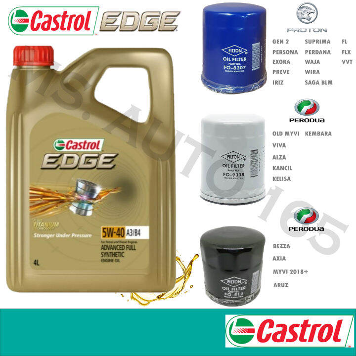 CASTROL 5W40 ENGINE OIL EDGE 4L MINYAK HITAM FULLY SYNTHETIC 5W40