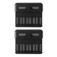 2X 8 Slots Lcd Display USB Smart Battery Charger For Aa Aaa Sc C D Size Rechargeable Battery 1.2V Ni-Mh Quick Charger