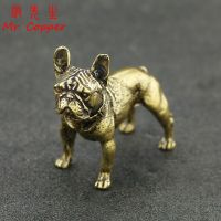 Copper Desk Ornaments Bulldog Miniatures Figurines Handmade Retro Brass Animal Pet Dog Statue Home Decorations Accessories Craft