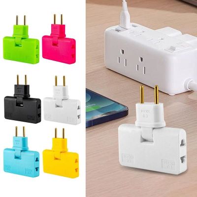 ☼☍▥ 3 In 1 Rotatable Extension Wall Outlet Extender Adapter Travel European Plug Adapter Power Converter Wall Outlet Flat Adapter