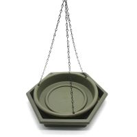 Hanging Bird Feeder Bath Plastic Water Bowl Platform Mesh Seed Tray for Backyard Attracting Wild Birds Patio Decoration