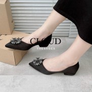Giày búp bê khoá hạt satin dễ mang thời trang dành cho nữ Cloud the shoes