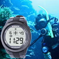 Professional Diving Watch 100M Waterproof Mens Digital Sport Wristwatch Stopwatch Fishing Equipment relogio masculino Watches