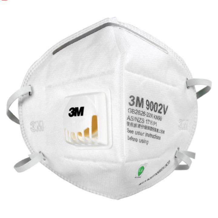 3m-x25ชิ้น-9002v-p1-หน้ากากมีวาล์วป้องกันฝุ่นละอองป้องกันหมอกควัน-pm2-5-ชนิดสายคาดศีรษะ-dust-mist-mask-3m-แท้