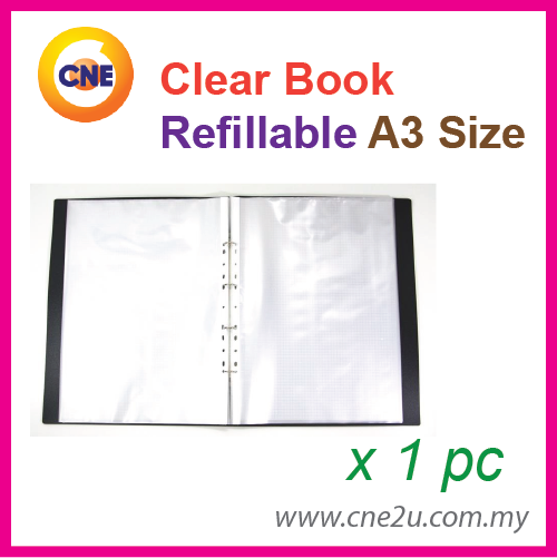 Clear Book Non refillabale A3 with 20 pocket / Refillable A3 with 20
