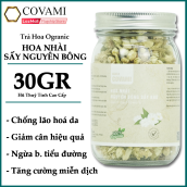 Trà hoa nhài sấy khô bông trắng thơm thương hiệu COVAMI 30GR, pha trà uống hỗ trợ có một giấc ngủ ngon