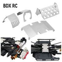 แผ่นป้องกันสแตนเลสเพลาเกราะถังโลหะ SCX10สำหรับรถตีนตะขาบ RC 1/10 SCX10ตามแนวแกน II 90046ชิ้นส่วนอัพเกรด