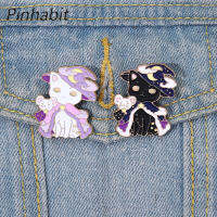 Pinhabit เครื่องประดับแฟชั่นฮาโลวีนเข็มกลัด Magic Cat และ Mouse Lapel Pin ของขวัญสำหรับเพื่อน