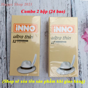 Combo 2 hộp bao cao su INNO Ultrathin hộp 12 bao 24 bao - bao cao su siêu