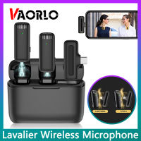 VAORLO ไมโครโฟนไร้สายแบบ Lavalier ดั้งเดิมแบบพกพาขนาดเล็กช่องสัญญาณคุณภาพเสียง HIFI วิทยุที่มีคุณภาพใช้งานไม่มีเสียงรบกวน HD บันทึกสามารถใส่ได้กับ iPhone สัมภาษณ์สดสำหรับโทรศัพท์มือถือคอมพิวเตอร์การ์ดเสียงกล้องวีดีโอ