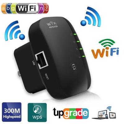 Hi-speed ตัวดูดเพิ่มความแรงสัญญาณไวเลส ตัวกระจายอินเตอร์เน็ต ตัวรับสัญญาณ WiFi Wireless Wifi Repeater ตัวกระจายอินเตอร์เน็ต 2.4GHz 300M (สีดำ)