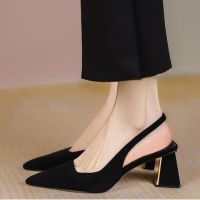 Women High Heels Hot Sale Black High Heels Shoes Sandals Summer 2023 New Party Sexy Thick Mules Shoes Slippers Ladies Wedding