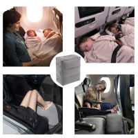 Inflatable Portable Travel Footrest Pillow Flight Sleeping Leg Resting Comfortable On Airplane Car Train Kids Rest Pad ?พร้อมส่ง?แบบพกพาเดินทางเท้าหมอนบินนอนขาบนเครื่องบินสะดวกสบายรถไฟรถไฟเด็กส่วนที่เหลือเสื่อ