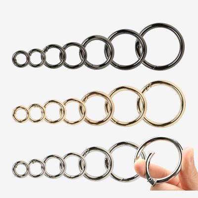 10pcs Openable O Metal Buckle Keyring Leather Hardware Accessories Hooks Dog Chain Clasp