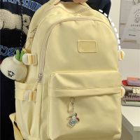 Uniqlo High-end 2023 NEW cream color girls schoolbag Japanese college style college student backpack female casual all-match high school backpack schoolbag New