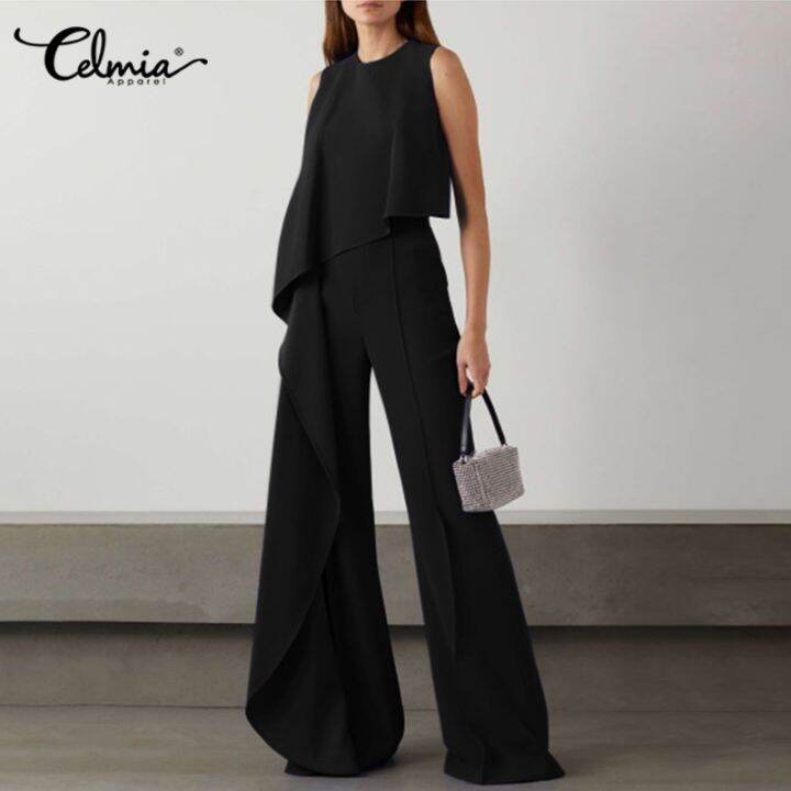 celmia-women-sleeveless-long-jumpsuit-wide-leg-pants-ruffle-elegant-casual-loose-playsuit-plus-size-overalls