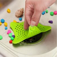 5 Color Five-pointed Star PVC Sink Filter Bathroom Kitchen Sewer Filter Bath Shower Cover Drain Strainer Hair Stopper  Drain Dishracks Sink accessorie