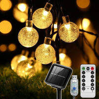 9M 50LED Solar String Lights 8 Modes USB Waterproof Fairy Lights Garlands with Remote For Garden Wedding Holiday Outdoor Decor