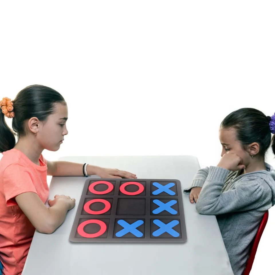 Tic Tac Toe Board Game 5.91 x 5.91 Tic Tac Toe Table Game Resin XOXO Board  Game Early Education Toys 2 Players Portable Tabletop Board Game for Family  Adults and Kids 