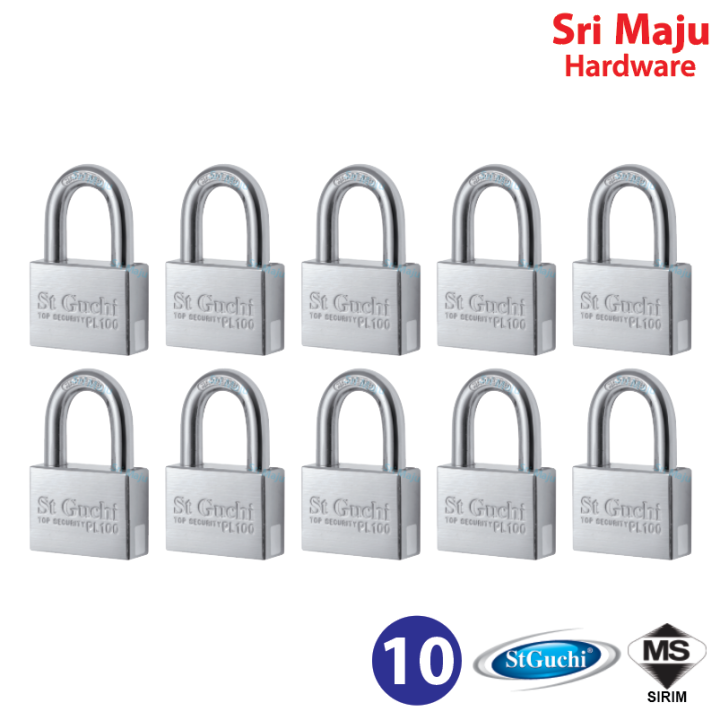 MAJU St Guchi SGPL 100 (10’s) Quality Pad Lock Security with SIRIM 40mm ...