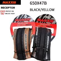 【Free shipping】Maxxis RECEPTOR จักรยานยาง650x47b ไม่มียางพร้อมขอบสีเหลืองยางจักรยาน27.5X1.9 EXO TR