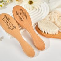 □✻ Customized Newborn Name Wool Brush Wooden Comb Personalized Baby Hair Brush Head Portable Comb Bath Hair Brush