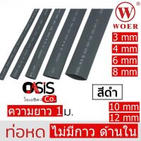 (มีตัวเลือก/1เมตร) ท่อหด WOER RSFR-H สายหด ขนาด 3mm 4mm 6mm 8mm 10mm 12mm