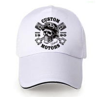 Summer New Fashion Baseball Cap for Men Women Summer Breathable Mesh Snapback Cotton Hat Skull Print Outdoor Running Hip Hop Trucker Hat Versatile hat