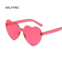 【YF】✣  Sunglasses Woman Rimless Frame Tint Colorful Glasses Female Pink Shades