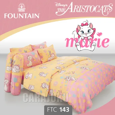 FOUNTAIN ชุดผ้าปูที่นอน มารี Marie FTC143 #ฟาวเท่น ชุดเครื่องนอน 3.5ฟุต 5ฟุต 6ฟุต ผ้าปู ผ้าปูที่นอน ผ้าปูเตียง ผ้านวม แมวมารี The aristocats