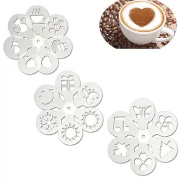 Creative Coffee Latte Art Mold, Stainless Steel Milk Bubble