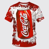 Coca Cola Summer Fashion Casual Fun 3d Printing T-shirt Unisex Round Neck Harajuku Style Short Sleeve Top T-shirt comfortable